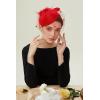 imageBABEYOND Fascinator Hat Veil Feather Fascinators Hair Clip Tea Party Pillbox Derby Hat Fascinator Bridal WeddingRed