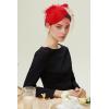 imageBABEYOND Fascinator Hat Veil Feather Fascinators Hair Clip Tea Party Pillbox Derby Hat Fascinator Bridal WeddingRed