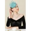 imageBABEYOND Fascinator Hat Veil Feather Fascinators Hair Clip Tea Party Pillbox Derby Hat Fascinator Bridal WeddingTurquoise