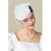 imageBABEYOND Fascinator Hat Veil Feather Fascinators Hair Clip Tea Party Pillbox Derby Hat Fascinator Bridal WeddingWhite