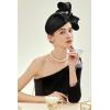 imageBABEYOND Fascinator Hat for Women Tea Party Derby Hat Mesh Cocktail Pillbox Hat Bridal Wedding HeadpieceBlack