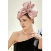 imageBABEYOND Fascinator Hat for Women Tea Party Derby Hat Mesh Cocktail Pillbox Hat Bridal Wedding HeadpieceNude Pink