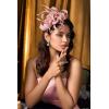 imageBABEYOND Fascinator Hats for Women  Tea Party Hats Fascinators Kentucky Headband Derby Hat Wedding Feathers Ribbon HeadwearNude Pink