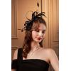 imageBABEYOND Fascinator Hats for Women  Tea Party Hats Fascinators Kentucky Headwear Derby Hat Wedding Feather Ribbon HeadbandYblack