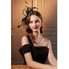 imageBABEYOND Fascinator Hats for Women  Tea Party Hats Fascinators Kentucky Headwear Derby Hat Wedding Feather Ribbon HeadbandYblack