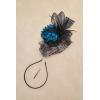 imageBABEYOND Fascinator Hats for Women  Tea Party Hats Kentucky Fascinators Derby Hat Wedding Cocktail Flower Feathers Hair ClipBblack With Navy Blue Flower