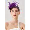 imageBABEYOND Fascinator Hats for Women Feather Headband Kentucky Headpiece Gatsby Derby Hat for Cocktail Wedding Tea PartyPurple