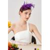 imageBABEYOND Fascinator Hats for Women Feather Headband Kentucky Headpiece Gatsby Derby Hat for Cocktail Wedding Tea PartyPurple