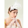 imageBABEYOND Fascinator Hats for Women Feather Headband Kentucky Headpiece Gatsby Derby Hat for Cocktail Wedding Tea PartyWhite