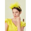 imageBABEYOND Fascinator Hats for Women Feather Headband Kentucky Headpiece Gatsby Derby Hat for Cocktail Wedding Tea PartyYellow