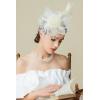 imageBABEYOND Fascinator Hats for Women Tea Party Hat Kentucky Fascinators Headband Derby Hats Wedding Flower Feathers Hair ClipBeige