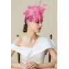 imageBABEYOND Fascinator Hats for Women Tea Party Hat Kentucky Fascinators Headband Derby Hats Wedding Flower Feathers Hair ClipHot Pink