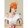 imageBABEYOND Fascinator Hats for Women Tea Party Hat Kentucky Fascinators Headband Derby Hats Wedding Flower Feathers Hair ClipOrange