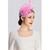 imageBABEYOND Fascinator Hats for Women Tea Party Hat Kentucky Fascinators Headband Derby Hats Wedding Flower Feathers Hair ClipPink