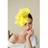 imageBABEYOND Fascinator Hats for Women Tea Party Hat Kentucky Fascinators Headband Derby Hats Wedding Flower Feathers Hair ClipYellow