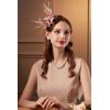 imageBABEYOND Fascinator Hats for Women Tea Party Hat Kentucky Knot Fascinators Headband Derby Hats Hair Clip WeddingSnude Pink