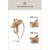 imageBABEYOND Fascinator Headband for Women  Tea Party Kentucky Bow Headband Derby Bridal Wedding Daily Headpiece with Hair ClipChampagne Gold