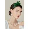 imageBABEYOND Fascinator Headband for Women  Tea Party Kentucky Bow Headband Derby Bridal Wedding Daily Headpiece with Hair ClipDark Green