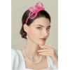 imageBABEYOND Fascinator Headband for Women  Tea Party Kentucky Bow Headband Derby Bridal Wedding Daily Headpiece with Hair ClipHot Pink