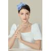 imageBABEYOND Fascinator Headband for Women  Tea Party Kentucky Bow Headband Derby Bridal Wedding Daily Headpiece with Hair ClipLight Blue