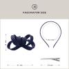 imageBABEYOND Fascinator Headband for Women  Tea Party Kentucky Bow Headband Derby Bridal Wedding Daily Headpiece with Hair ClipNavy Blue