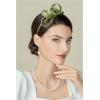 imageBABEYOND Fascinator Headband for Women  Tea Party Kentucky Bow Headband Derby Bridal Wedding Daily Headpiece with Hair ClipSage Green