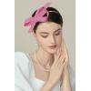 imageBABEYOND Fascinator Headband for Women  Tea Party Kentucky Bow Headband Derby Cocktail Wedding Ribbon Hair Clip for DailyHot Pink