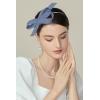imageBABEYOND Fascinator Headband for Women  Tea Party Kentucky Bow Headband Derby Cocktail Wedding Ribbon Hair Clip for DailyLight Blue