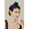 imageBABEYOND Fascinator Headband for Women  Tea Party Kentucky Bow Headband Derby Cocktail Wedding Ribbon Hair Clip for DailyNavy Blue