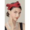 imageBABEYOND Fascinator Headband for Women  Tea Party Kentucky Bow Headband Derby Cocktail Wedding Ribbon Hair Clip for DailyRed
