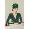 imageBABEYOND Fascinators Hat Veil Feather Hair Clip Tea Party Kentucky Pillbox Derby Bridal for WeddingDark Green