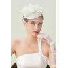 imageBABEYOND Fascinators Hat Veil Feather Hair Clip Tea Party Kentucky Pillbox Derby Bridal for WeddingIvory