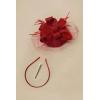 imageBABEYOND Fascinators Hat Veil Feather Hair Clip Tea Party Kentucky Pillbox Derby Bridal for WeddingRed