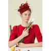 imageBABEYOND Fascinators Hat Veil Feather Hair Clip Tea Party Kentucky Pillbox Derby Bridal for WeddingRed