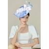 imageBABEYOND Fascinators Hats for Women  Kentucky Tea Party Derby Hats Flower Church Pillbox Hat for Cocktail WeddingBlue White