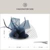 imageBABEYOND Fascinators Hats for Women  Mini Top Tea Party Hat Veil Feather Kentucky Fascinator Flower Mesh Hat Hair ClipNavy Blue