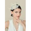 imageBABEYOND Fascinators Hats for Women  Tea Party Hat Kentucky Fascinator Derby Feather Flower Hair Clip Bridal WeddingBeige