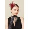 imageBABEYOND Fascinators Hats for Women  Tea Party Hat Kentucky Fascinator Derby Feather Flower Hair Clip Bridal WeddingRed