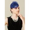 imageBABEYOND Fascinators Hats for Women  Tea Party Hat Kentucky Fascinator Derby Flower Mesh Pillbox Hat for Bridal WeddingRoyal Blue