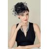 imageBABEYOND Fascinators Hats for Women  Tea Party Kentucky Fascinator Derby Church Hat Wedding Cocktail Headband with Hair ClipBlack