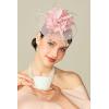 imageBABEYOND Fascinators Hats for Women  Tea Party Kentucky Fascinator Derby Church Hat Wedding Cocktail Headband with Hair ClipNude Pink