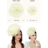 imageBABEYOND Fascinators Hats for Women  Tea Party Kentucky Fascinator Derby Hat Mesh Flower Fluffy Headband with Hair ClipBeige
