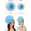 imageBABEYOND Fascinators Hats for Women  Tea Party Kentucky Fascinator Derby Hat Mesh Flower Fluffy Headband with Hair ClipLight Blue