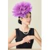 imageBABEYOND Fascinators Hats for Women  Tea Party Kentucky Fascinator Derby Hat Mesh Flower Fluffy Headband with Hair ClipLight Purple