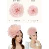 imageBABEYOND Fascinators Hats for Women  Tea Party Kentucky Fascinator Derby Hat Mesh Flower Fluffy Headband with Hair ClipPink