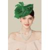 imageBABEYOND Fascinators Hats for Women  Tea Party Kentucky Fascinator Derby Pillbox Hat Mesh Feathers Headband with Hair ClipGreen