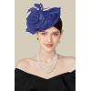 imageBABEYOND Fascinators Hats for Women  Tea Party Kentucky Fascinator Derby Pillbox Hat Mesh Feathers Headband with Hair ClipNavy Blue