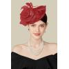 imageBABEYOND Fascinators Hats for Women  Tea Party Kentucky Fascinator Derby Pillbox Hat Mesh Feathers Headband with Hair ClipRed