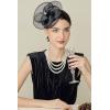 imageBABEYOND Fascinators Hats for Women  Tea Party Kentucky Hat Derby Headband Elegant Wedding Party Bride Hat with Hair ClipBlack