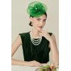 imageBABEYOND Fascinators Hats for Women  Tea Party Kentucky Hat Derby Headband Elegant Wedding Party Bride Hat with Hair ClipGreen